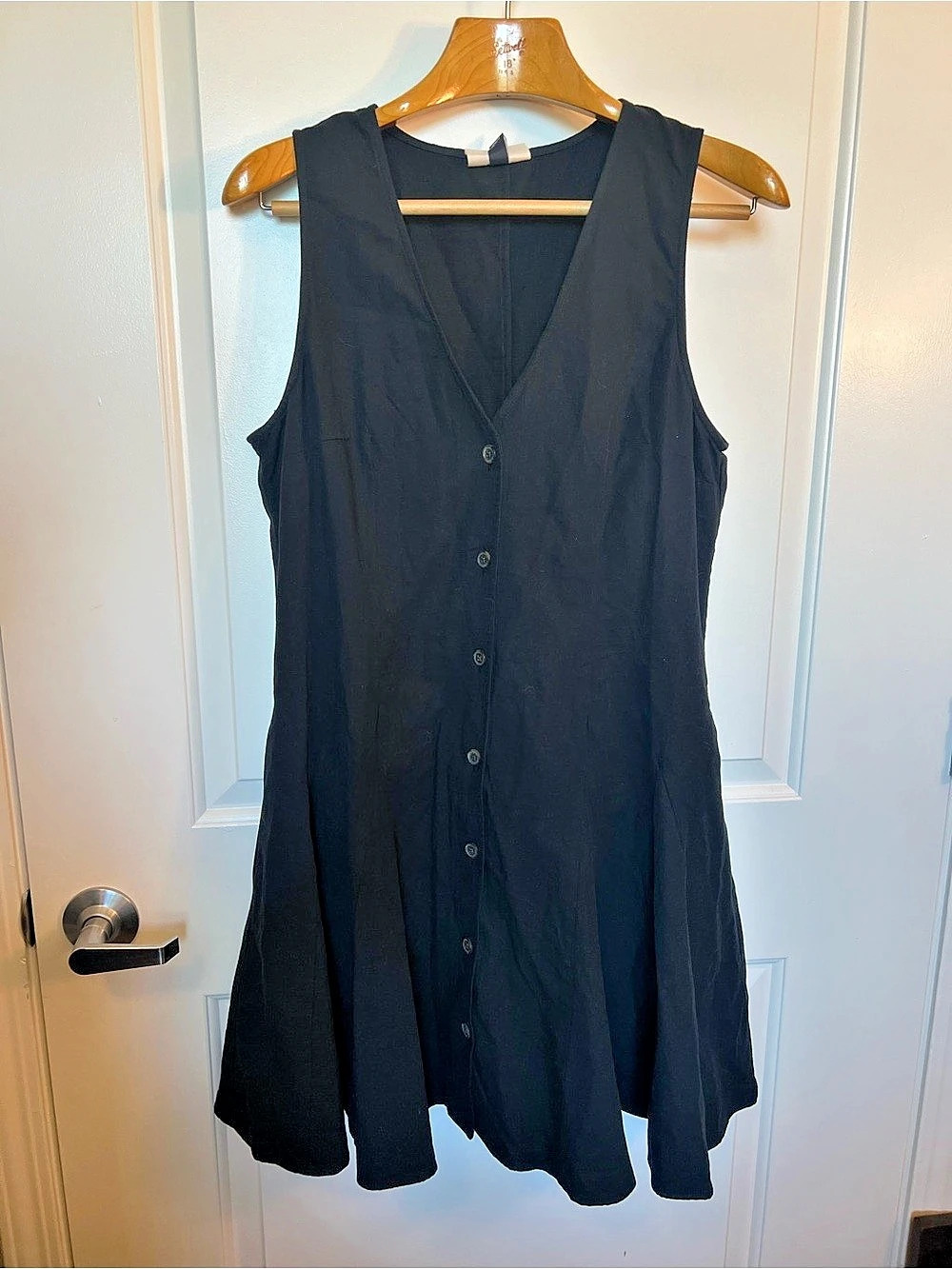 Universal Thread Black Button Front Mini Dress Size Large NWT
